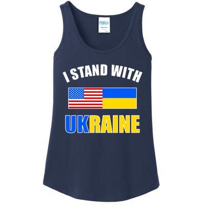 I Stand With Ukraine USA Support Flags United Ladies Essential Tank