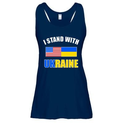 I Stand With Ukraine USA Support Flags United Ladies Essential Flowy Tank