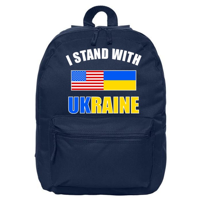 I Stand With Ukraine USA Support Flags United 16 in Basic Backpack