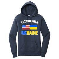 I Stand With Ukraine USA Support Flags United Women's Pullover Hoodie