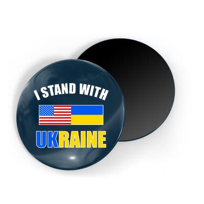 I Stand With Ukraine USA Support Flags United Magnet
