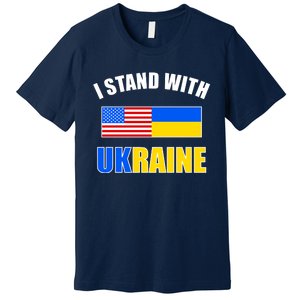 I Stand With Ukraine USA Support Flags United Premium T-Shirt