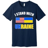 I Stand With Ukraine USA Support Flags United Premium T-Shirt