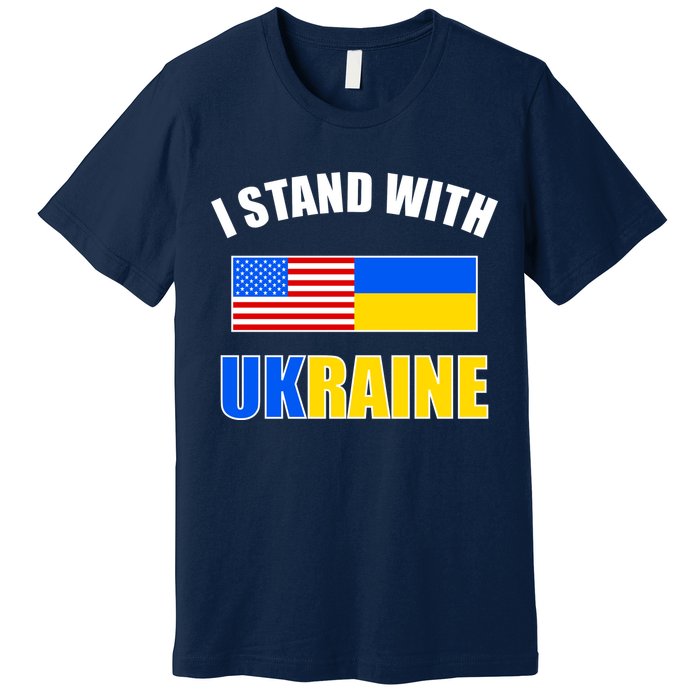 I Stand With Ukraine USA Support Flags United Premium T-Shirt