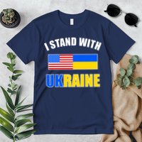 I Stand With Ukraine USA Support Flags United Premium T-Shirt