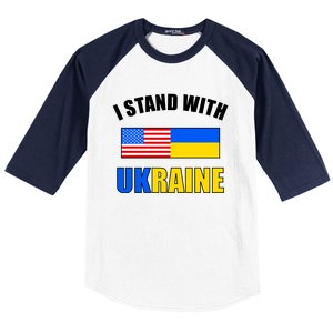 I Stand With Ukraine USA Support Flags United Baseball Sleeve Shirt