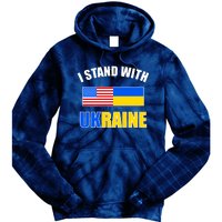 I Stand With Ukraine USA Support Flags United Tie Dye Hoodie