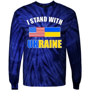 I Stand With Ukraine USA Support Flags United Tie-Dye Long Sleeve Shirt