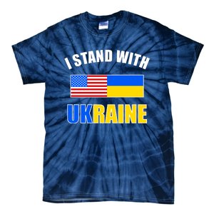 I Stand With Ukraine USA Support Flags United Tie-Dye T-Shirt