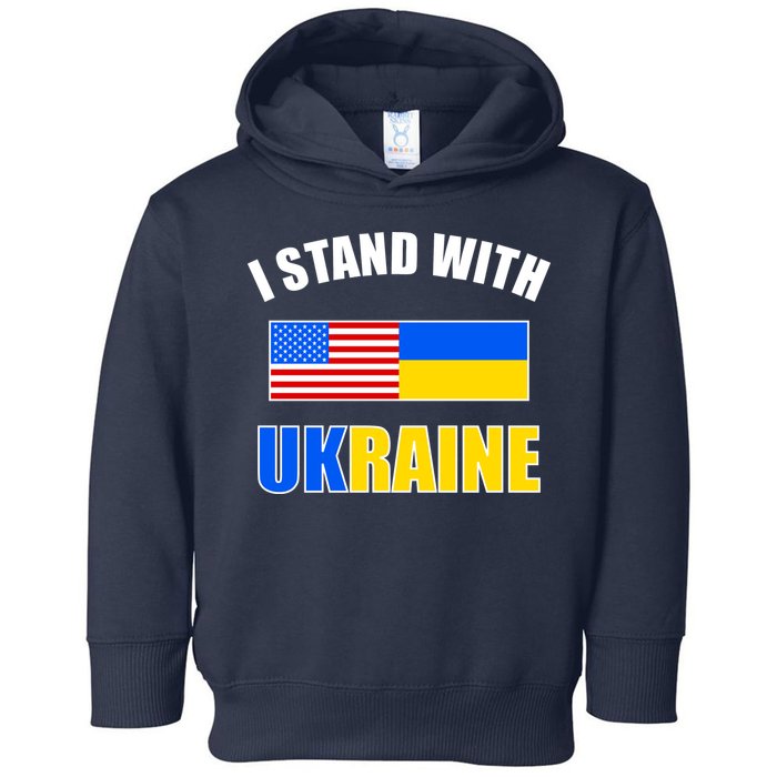 I Stand With Ukraine USA Support Flags United Toddler Hoodie