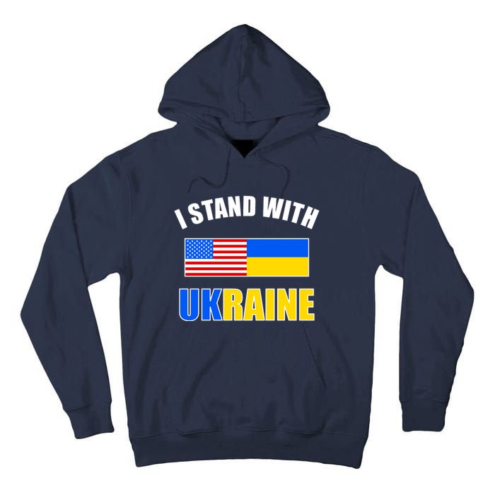 I Stand With Ukraine USA Support Flags United Tall Hoodie