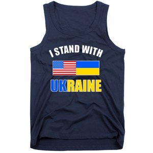 I Stand With Ukraine USA Support Flags United Tank Top