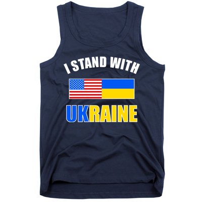 I Stand With Ukraine USA Support Flags United Tank Top