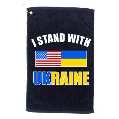 I Stand With Ukraine USA Support Flags United Golf Towel