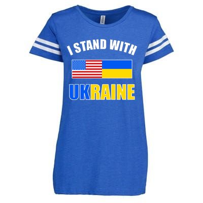 I Stand With Ukraine USA Support Flags United Enza Ladies Jersey Football T-Shirt