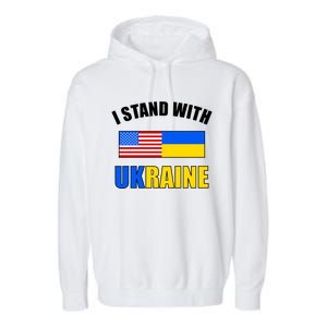 I Stand With Ukraine USA Support Flags United Garment-Dyed Fleece Hoodie