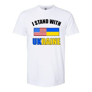 I Stand With Ukraine USA Support Flags United Softstyle CVC T-Shirt