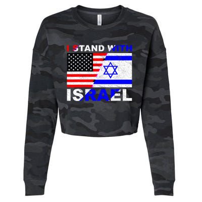 I Stand With Israel Pray For Israel Us Israel Flag Cropped Pullover Crew