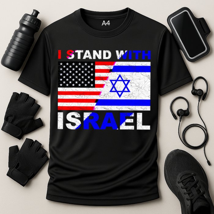 I Stand With Israel Pray For Israel Us Israel Flag Cooling Performance Crew T-Shirt