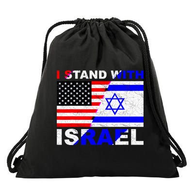 I Stand With Israel Pray For Israel Us Israel Flag Drawstring Bag