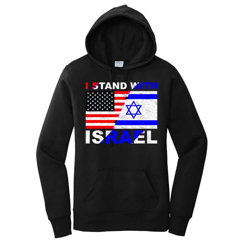 I Stand With Israel Pray For Israel Us Israel Flag Women's Pullover Hoodie