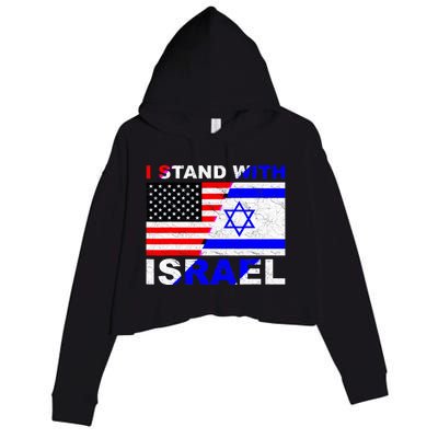 I Stand With Israel Pray For Israel Us Israel Flag Crop Fleece Hoodie