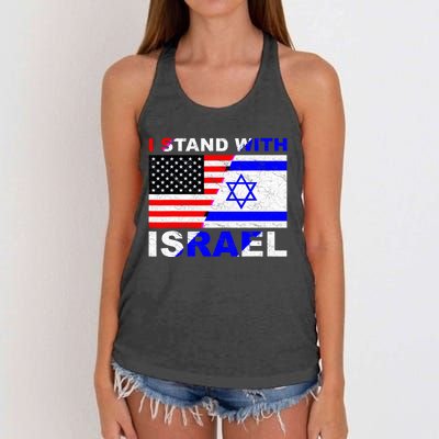 I Stand With Israel Pray For Israel Us Israel Flag Women's Knotted Racerback Tank