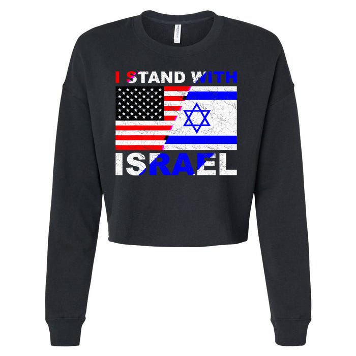 I Stand With Israel Pray For Israel Us Israel Flag Cropped Pullover Crew