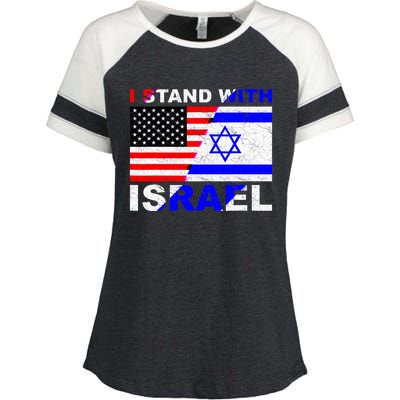 I Stand With Israel Pray For Israel Us Israel Flag Enza Ladies Jersey Colorblock Tee