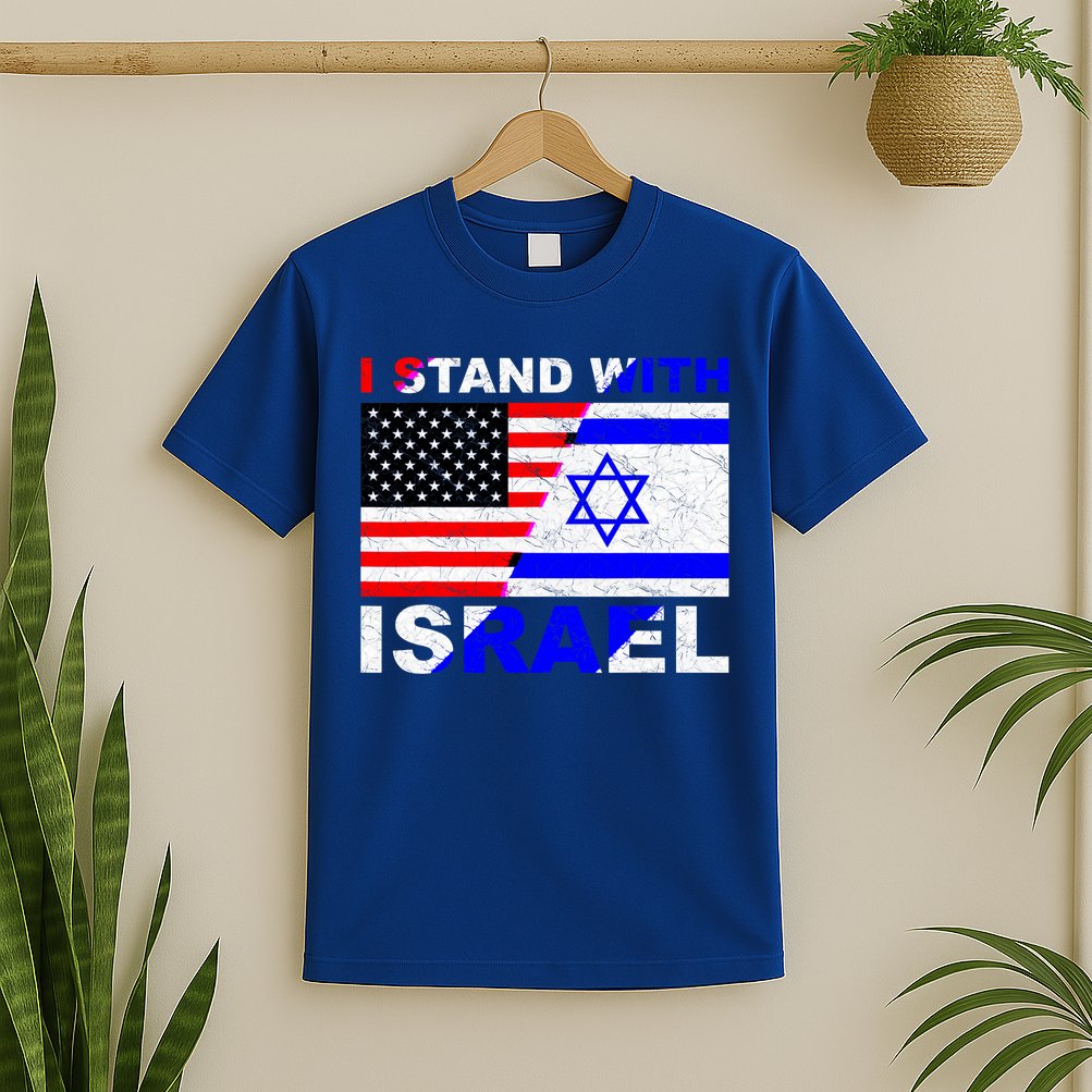 I Stand With Israel Pray For Israel Us Israel Flag T-Shirt