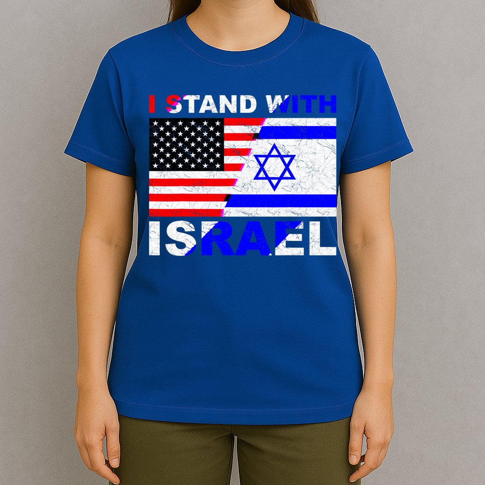 I Stand With Israel Pray For Israel Us Israel Flag T-Shirt