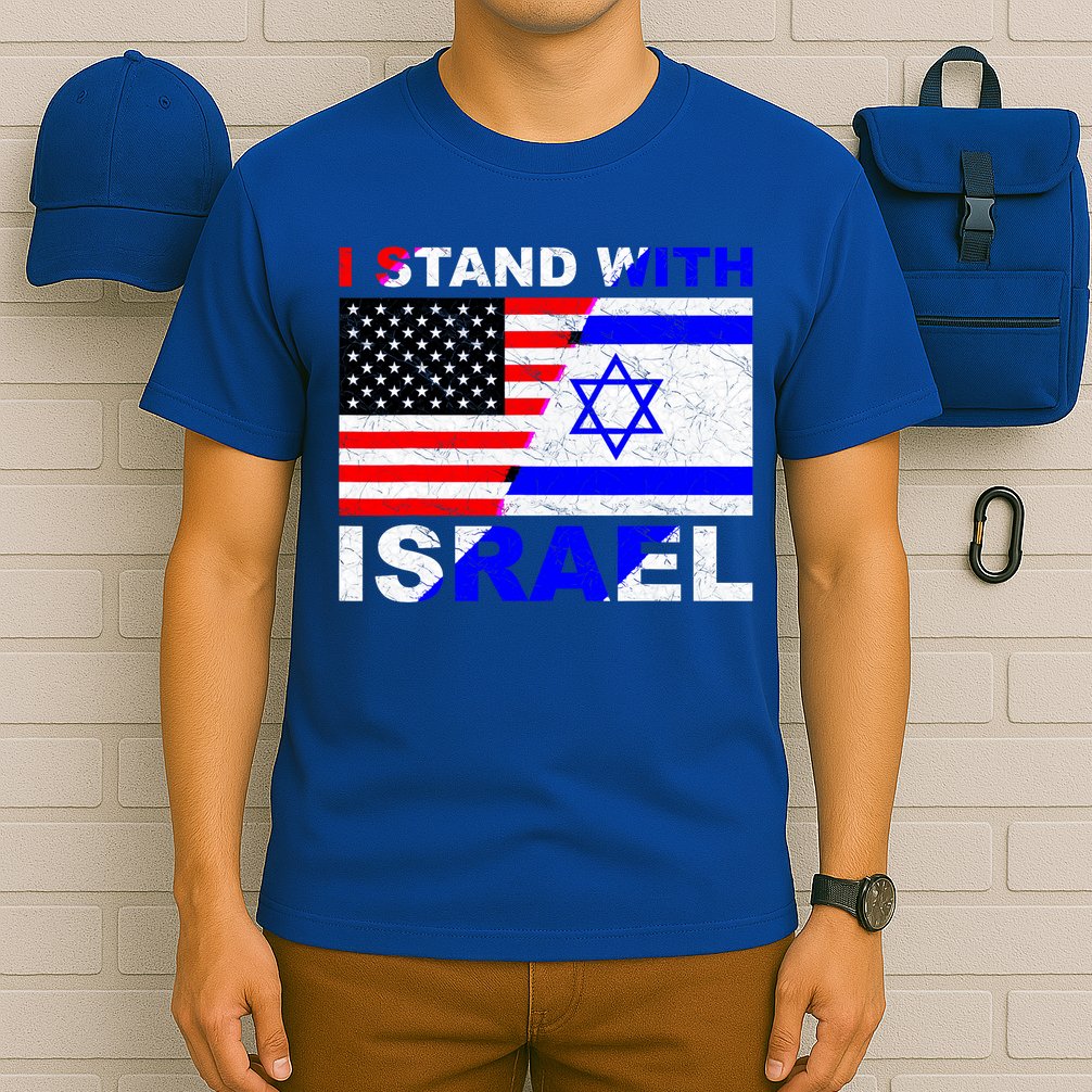 I Stand With Israel Pray For Israel Us Israel Flag T-Shirt
