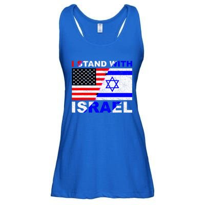 I Stand With Israel Pray For Israel Us Israel Flag Ladies Essential Flowy Tank