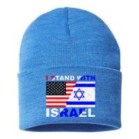 I Stand With Israel Pray For Israel Us Israel Flag Sustainable Knit Beanie