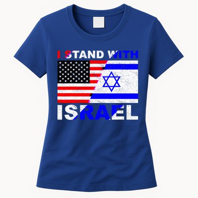 I Stand With Israel Pray For Israel Us Israel Flag Womens T-Shirt