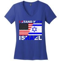 I Stand With Israel Pray For Israel Us Israel Flag Women's V-Neck T-Shirt