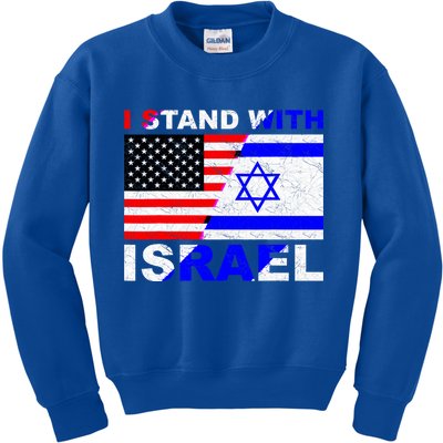 I Stand With Israel Pray For Israel Us Israel Flag Kids Sweatshirt