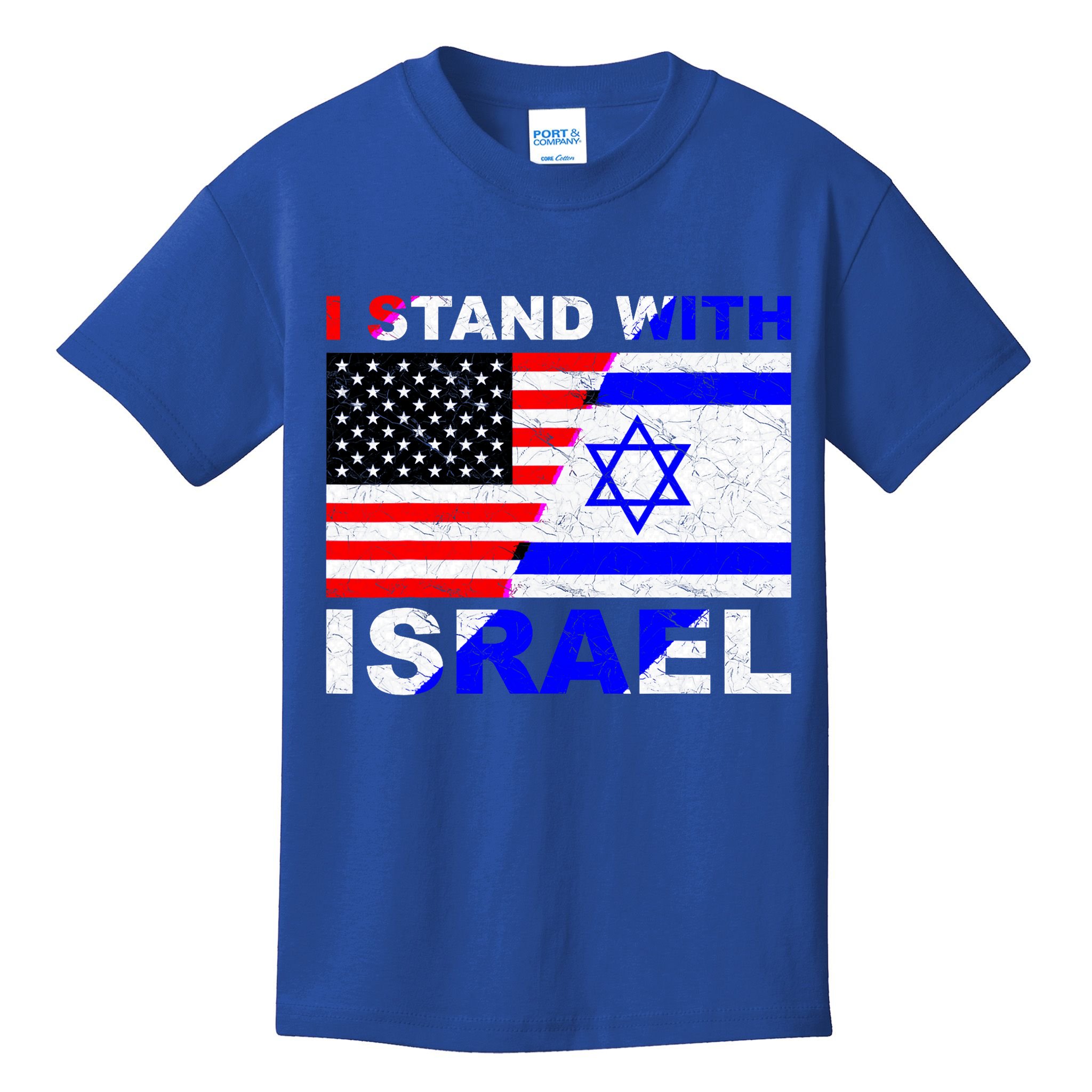 I Stand With Israel Pray For Israel Us Israel Flag Kids T-Shirt
