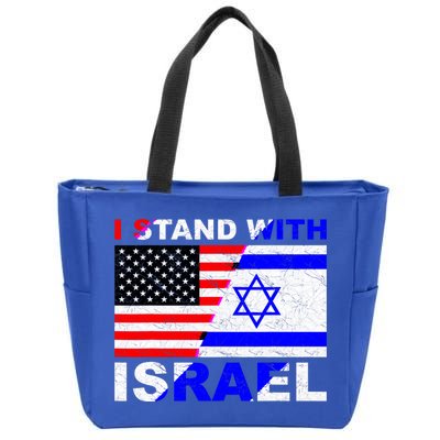 I Stand With Israel Pray For Israel Us Israel Flag Zip Tote Bag