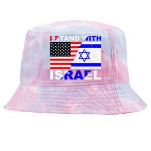 I Stand With Israel Pray For Israel Us Israel Flag Tie-Dyed Bucket Hat