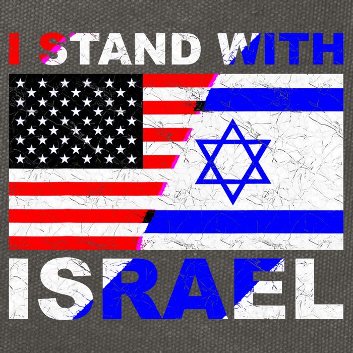 I Stand With Israel Pray For Israel Us Israel Flag Cotton Canvas Backpack