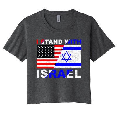 I Stand With Israel Pray For Israel Us Israel Flag Women's Crop Top Tee