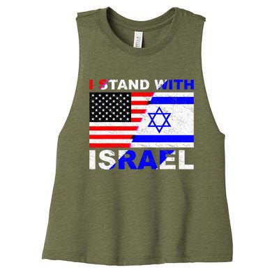 I Stand With Israel Pray For Israel Us Israel Flag Women's Racerback Cropped Tank