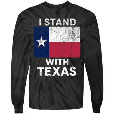 I Stand With Texas Tie-Dye Long Sleeve Shirt