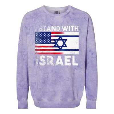 I Stand With Israel Pray For Israel US And Israel Flag  Colorblast Crewneck Sweatshirt