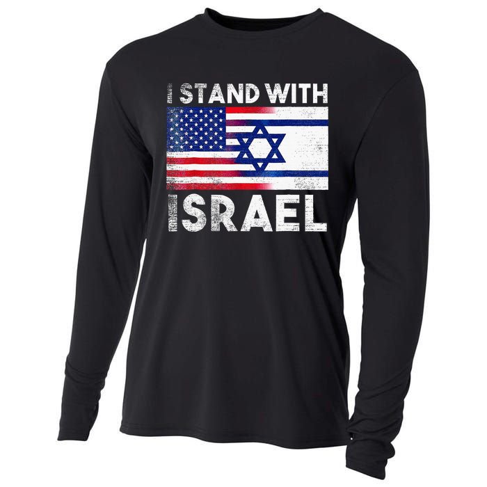 I Stand With Israel Pray For Israel US And Israel Flag  Cooling Performance Long Sleeve Crew