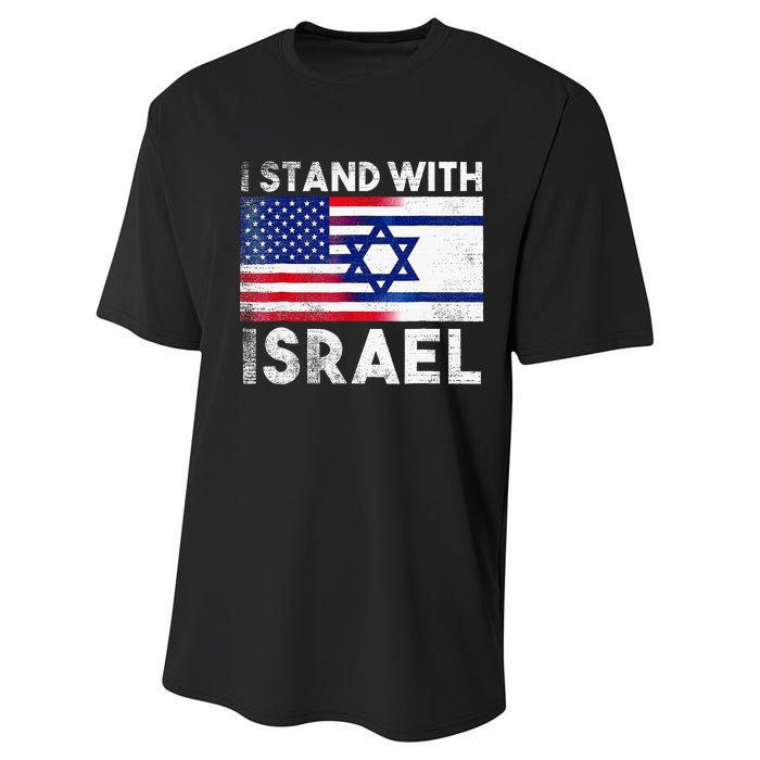 I Stand With Israel Pray For Israel US And Israel Flag  Performance Sprint T-Shirt