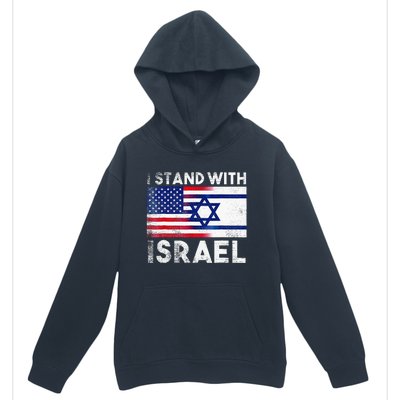 I Stand With Israel Pray For Israel US And Israel Flag  Urban Pullover Hoodie