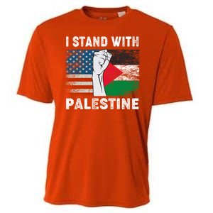 I Stand With Palestine For Their Freedom Us Palestine Flag Cooling Performance Crew T-Shirt