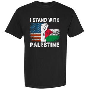 I Stand With Palestine For Their Freedom Us Palestine Flag Garment-Dyed Heavyweight T-Shirt